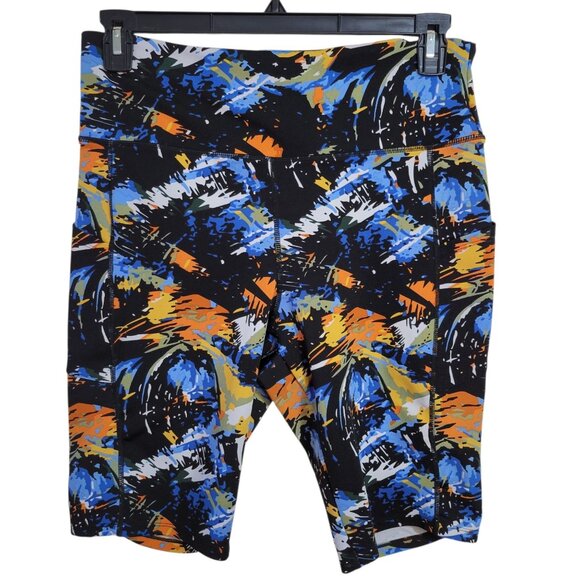 Cali Active High-Waisted Printed Workout Shorts (Size XL) - Picture 1 of 3